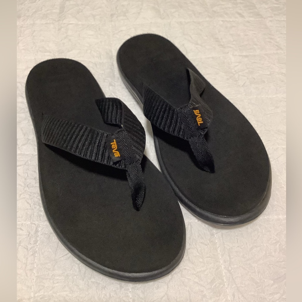 Teva Black Flip Flops Size 9